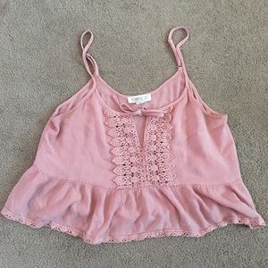 Pink cropped tank